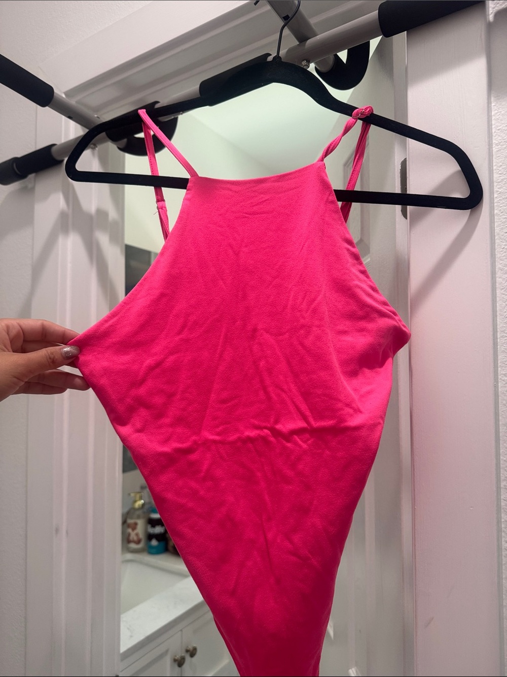 Women’s Hot Pink High-Neck Tank Top